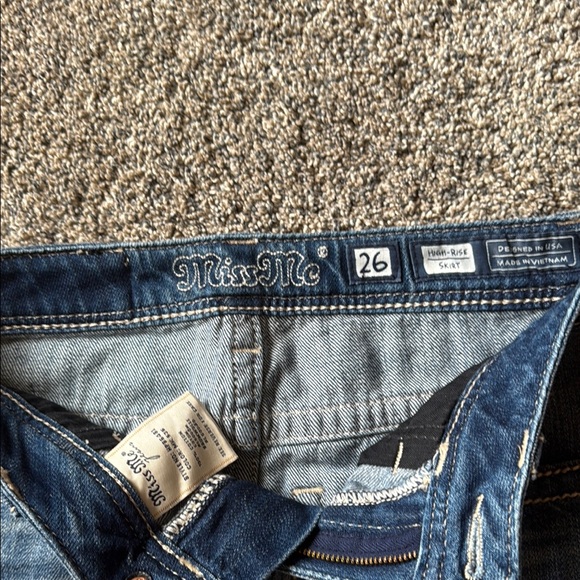 Miss Me Red and Black Embellished Mini Skirt - Picture 3 of 4